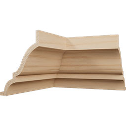 Ekena Millwork - MICQWM52 - 1 5/8"P x 2 3/8"H WM52 Americraft Solid Hardwood Stain Grade MiterLink Crown Moulding Inside Quick Corner