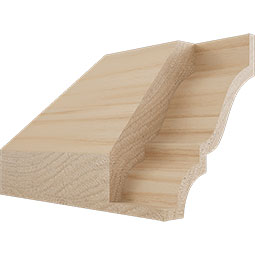 Ekena Millwork - MICQWM52 - 1 5/8"P x 2 3/8"H WM52 Americraft Solid Hardwood Stain Grade MiterLink Crown Moulding Inside Quick Corner