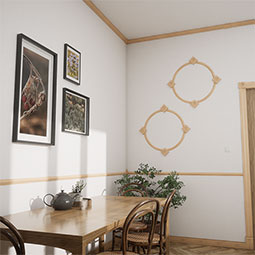 Ekena Millwork - MICQWM52 - 1 5/8"P x 2 3/8"H WM52 Americraft Solid Hardwood Stain Grade MiterLink Crown Moulding Inside Quick Corner