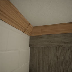 Ekena Millwork - MICQWM52 - 1 5/8"P x 2 3/8"H WM52 Americraft Solid Hardwood Stain Grade MiterLink Crown Moulding Inside Quick Corner