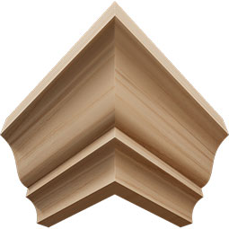 Ekena Millwork - MOCQWM52 - 1 5/8"P x 2 3/8"H WM52 Americraft Solid Hardwood Stain Grade MiterLink Crown Moulding Outside Quick Corner