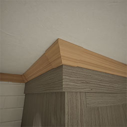 Ekena Millwork - MOCQWM52 - 1 5/8"P x 2 3/8"H WM52 Americraft Solid Hardwood Stain Grade MiterLink Crown Moulding Outside Quick Corner