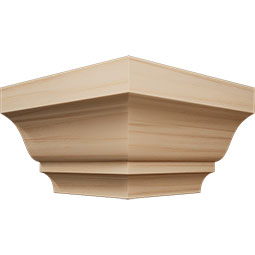 Ekena Millwork - MOCQWM52 - 1 5/8"P x 2 3/8"H WM52 Americraft Solid Hardwood Stain Grade MiterLink Crown Moulding Outside Quick Corner