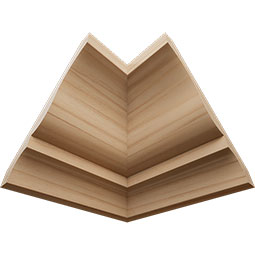 Ekena Millwork - MICWM48 - 2 5/8"P x 3 3/8"H WM48 Americraft Solid Hardwood Stain Grade Crown Moulding Inside Corner