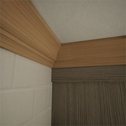 Ekena Millwork - MICWM48 - 2 5/8"P x 3 3/8"H WM48 Americraft Solid Hardwood Stain Grade Crown Moulding Inside Corner