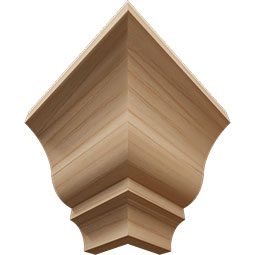 Ekena Millwork - MOCWM48 - 2 5/8"P x 3 3/8"H WM48 Americraft Solid Hardwood Stain Grade Crown Moulding Outside Corner