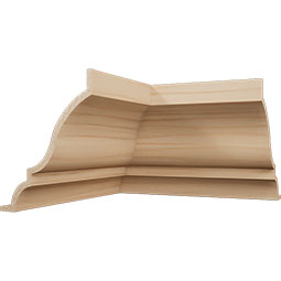 Ekena Millwork - MICQWM48 - 2 13/16"P x 3 1/2"H WM48 Americraft Solid Hardwood Stain Grade Crown Moulding Inside Quick Corner