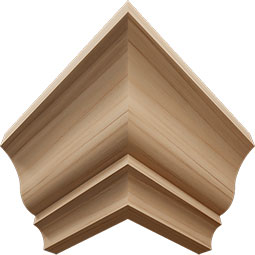Ekena Millwork - MOCQWM48 - 2 13/16"P x 3 1/2"H WM48 Americraft Solid Hardwood Stain Grade Crown Moulding Outside Quick Corner