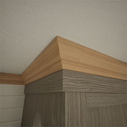 Ekena Millwork - MOCWM49 - 2 1/16"P x 3"H WM49 Americraft Solid Hardwood Stain Grade Crown Moulding Outside Corner