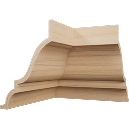 Ekena Millwork - MICQWM49 - 2 1/4"P x 3 1/8"H WM49 Americraft Solid Hardwood Stain Grade Crown Moulding Inside Quick Corner