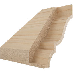 Ekena Millwork - MICQWM49 - 2 1/4"P x 3 1/8"H WM49 Americraft Solid Hardwood Stain Grade Crown Moulding Inside Quick Corner