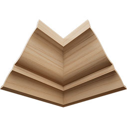 Ekena Millwork - MICQWM49 - 2 1/4"P x 3 1/8"H WM49 Americraft Solid Hardwood Stain Grade Crown Moulding Inside Quick Corner