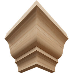 Ekena Millwork - MOCQWM49 - 2 1/4"P x 3 1/8"H WM49 Americraft Solid Hardwood Stain Grade Crown Moulding Outside Quick Corner