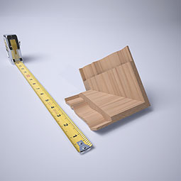 Ekena Millwork - MOCQWM49 - 2 1/4"P x 3 1/8"H WM49 Americraft Solid Hardwood Stain Grade Crown Moulding Outside Quick Corner