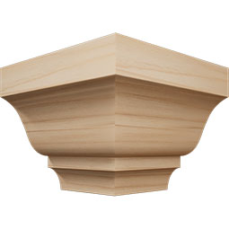 Ekena Millwork - MOCQWM49 - 2 1/4"P x 3 1/8"H WM49 Americraft Solid Hardwood Stain Grade Crown Moulding Outside Quick Corner