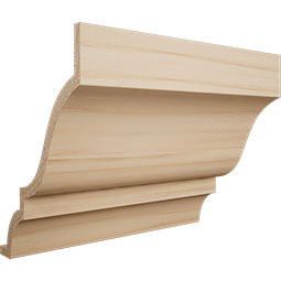 Ekena Millwork - MCQWM49 - 2 1/4"P x 6"L x 3 1/8"H WM49 Americraft Solid Hardwood Stain Grade Crown Moulding Quick Coupler