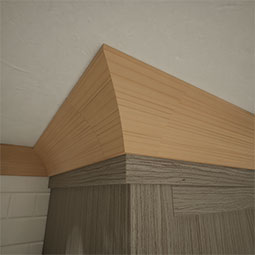 Ekena Millwork - MOCWM291 - 3 1/2"P x 4"H WM291 Americraft Solid Hardwood Stain Grade Crown Moulding Outside Corner