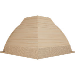 Ekena Millwork - MICQWM291 - 3 11/16"P x 4 3/16"H WM291 Americraft Solid Hardwood Stain Grade Crown Moulding Inside Quick Corner