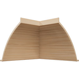 Ekena Millwork - MICQWM291 - 3 11/16"P x 4 3/16"H WM291 Americraft Solid Hardwood Stain Grade Crown Moulding Inside Quick Corner