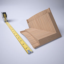 Ekena Millwork - MOCQWM291 - 3 11/16"P x 4 3/16"H WM291 Americraft Solid Hardwood Stain Grade Crown Moulding Outside Quick Corner