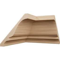 Ekena Millwork - MICWM45 - 3 3/4"P x 3 11/16"H WM45 Americraft Solid Hardwood Stain Grade Crown Moulding Inside Corner