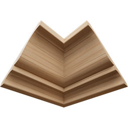 Ekena Millwork - MICWM45 - 3 3/4"P x 3 11/16"H WM45 Americraft Solid Hardwood Stain Grade Crown Moulding Inside Corner