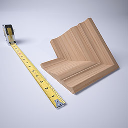 Ekena Millwork - MICWM45 - 3 3/4"P x 3 11/16"H WM45 Americraft Solid Hardwood Stain Grade Crown Moulding Inside Corner