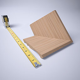 Ekena Millwork - MOCWM45 - 3 3/4"P x 3 11/16"H WM45 Americraft Solid Hardwood Stain Grade Crown Moulding Outside Corner