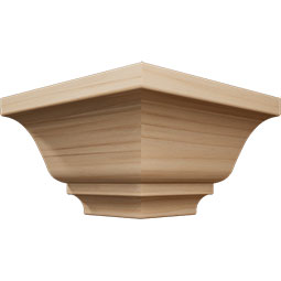 Ekena Millwork - MOCWM45 - 3 3/4"P x 3 11/16"H WM45 Americraft Solid Hardwood Stain Grade Crown Moulding Outside Corner