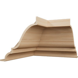 Ekena Millwork - MICQWM45 - 3 3/4"P x 3 11/16"H WM45 Americraft Solid Hardwood Stain Grade Crown Moulding Inside Quick Corner