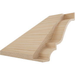 Ekena Millwork - MICQWM45 - 3 3/4"P x 3 11/16"H WM45 Americraft Solid Hardwood Stain Grade Crown Moulding Inside Quick Corner