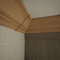 Ekena Millwork - MICQWM45 - 3 3/4"P x 3 11/16"H WM45 Americraft Solid Hardwood Stain Grade Crown Moulding Inside Quick Corner