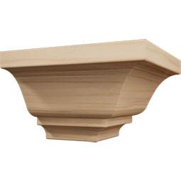 Ekena Millwork - MOCQWM45 - 3 3/4"P x 3 11/16"H WM45 Americraft Solid Hardwood Stain Grade Crown Moulding Outside Quick Corner