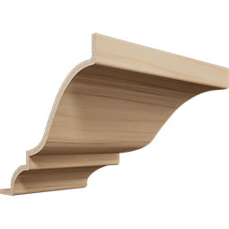 Ekena Millwork - MOCQWM45 - 3 3/4"P x 3 11/16"H WM45 Americraft Solid Hardwood Stain Grade Crown Moulding Outside Quick Corner