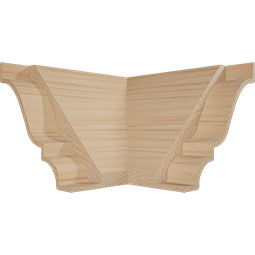 Ekena Millwork - MOCQWM45 - 3 3/4"P x 3 11/16"H WM45 Americraft Solid Hardwood Stain Grade Crown Moulding Outside Quick Corner