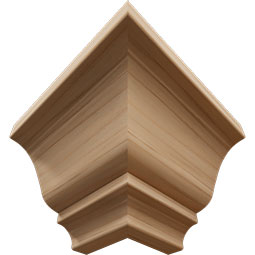 Ekena Millwork - MOCQWM45 - 3 3/4"P x 3 11/16"H WM45 Americraft Solid Hardwood Stain Grade Crown Moulding Outside Quick Corner
