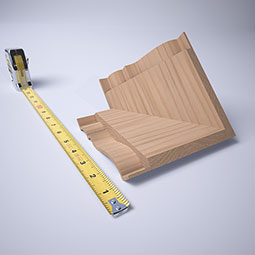 Ekena Millwork - MOCQWM45 - 3 3/4"P x 3 11/16"H WM45 Americraft Solid Hardwood Stain Grade Crown Moulding Outside Quick Corner