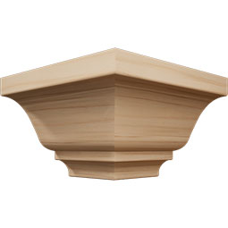 Ekena Millwork - MOCQWM45 - 3 3/4"P x 3 11/16"H WM45 Americraft Solid Hardwood Stain Grade Crown Moulding Outside Quick Corner