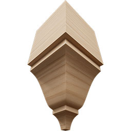Ekena Millwork - MICS1 - 2 3/4"W x 2 3/4"P x 5 5/8"H Americraft Solid Hardwood Stain Grade Universal Inside Crown Moulding Block for Profiles up to 3"H x 2 3/4"P