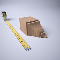Ekena Millwork - MICS1 - 2 3/4"W x 2 3/4"P x 5 5/8"H Americraft Solid Hardwood Stain Grade Universal Inside Crown Moulding Block for Profiles up to 3"H x 2 3/4"P