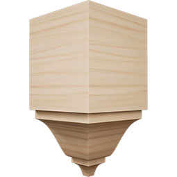 Ekena Millwork - MICS1 - 2 3/4"W x 2 3/4"P x 5 5/8"H Americraft Solid Hardwood Stain Grade Universal Inside Crown Moulding Block for Profiles up to 3"H x 2 3/4"P