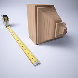 Ekena Millwork - MOCS1 - 2 3/4"P x 5 5/8"H x 5 1/2"W Americraft Solid Hardwood Stain Grade Universal Outside Crown Moulding Block for Profiles up to 3"H x 2 3/4"P