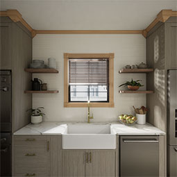 Ekena Millwork - MOCS1 - 2 3/4"P x 5 5/8"H x 5 1/2"W Americraft Solid Hardwood Stain Grade Universal Outside Crown Moulding Block for Profiles up to 3"H x 2 3/4"P