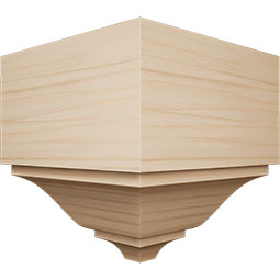 Ekena Millwork - MOCS1 - 2 3/4"P x 5 5/8"H x 5 1/2"W Americraft Solid Hardwood Stain Grade Universal Outside Crown Moulding Block for Profiles up to 3"H x 2 3/4"P