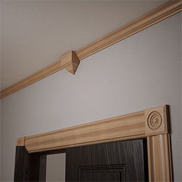 Ekena Millwork - MDBS1 - 2 3/4"P x 5 1/2"W x 5 5/8"H Americraft Solid Hardwood Stain Grade Universal Mid Crown Moulding Coupler Block for Profiles up to 3"H x 2 3/4"P