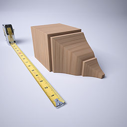 Ekena Millwork - MICS2 - 3 5/8"W x 3 5/8"P x 7 1/2"H Americraft Solid Hardwood Stain Grade Universal Inside Crown Moulding Block for Profiles up to 4"H x 3 5/8"P