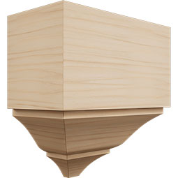 Ekena Millwork - MOCS2 - 3 5/8"P x 7 1/2"H x 7 1/4"W Americraft Solid Hardwood Stain Grade Universal Outside Crown Moulding Block for Profiles up to 4"H x 3 5/8"P
