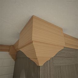 Ekena Millwork - MOCS2 - 3 5/8"P x 7 1/2"H x 7 1/4"W Americraft Solid Hardwood Stain Grade Universal Outside Crown Moulding Block for Profiles up to 4"H x 3 5/8"P