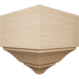Ekena Millwork - MOCS2 - 3 5/8"P x 7 1/2"H x 7 1/4"W Americraft Solid Hardwood Stain Grade Universal Outside Crown Moulding Block for Profiles up to 4"H x 3 5/8"P