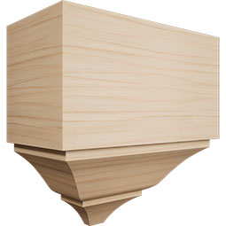 Ekena Millwork - MDBS2 - 3 5/8"P x 7 1/4"W x 7 1/2"H Americraft Solid Hardwood Stain Grade Universal Mid Crown Moulding Coupler Block for Profiles up to 4"H x 3 5/8"P